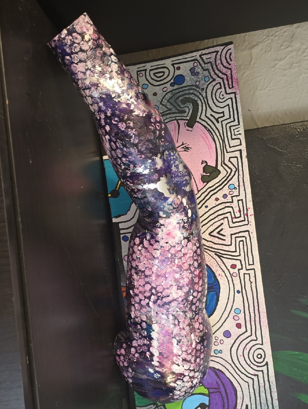 HANDCRAFTED Upcycled Mannequin Arm HANDPAINTED Abstract Tabletop Art Decor - Picture 8 of 17